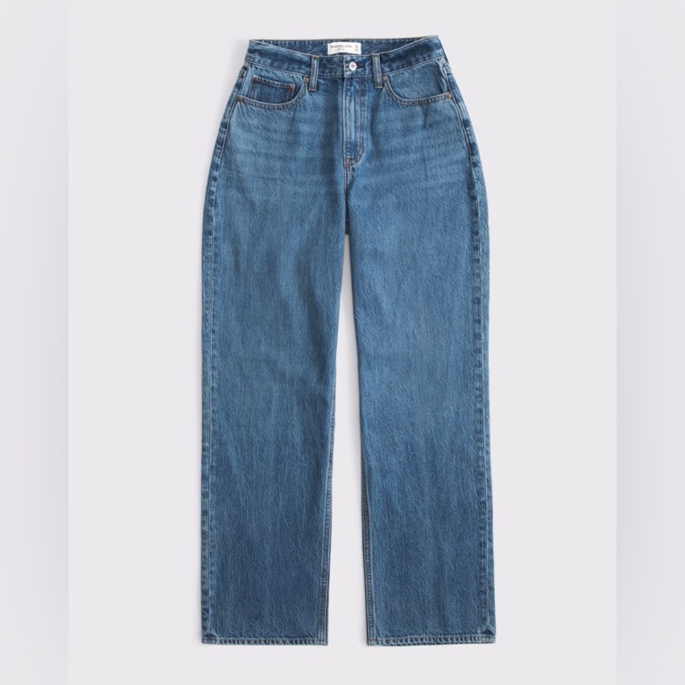 NWT! Abercrombie Curve Love Loose High Rise Jeans Medium Wash | Size 26 | - Picture 6 of 6